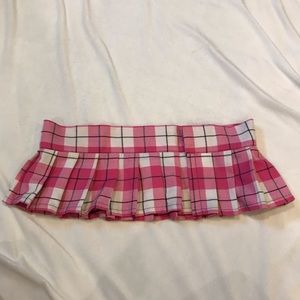 Dance Rave Wear, Pink Plaid Micro Mini Skirt